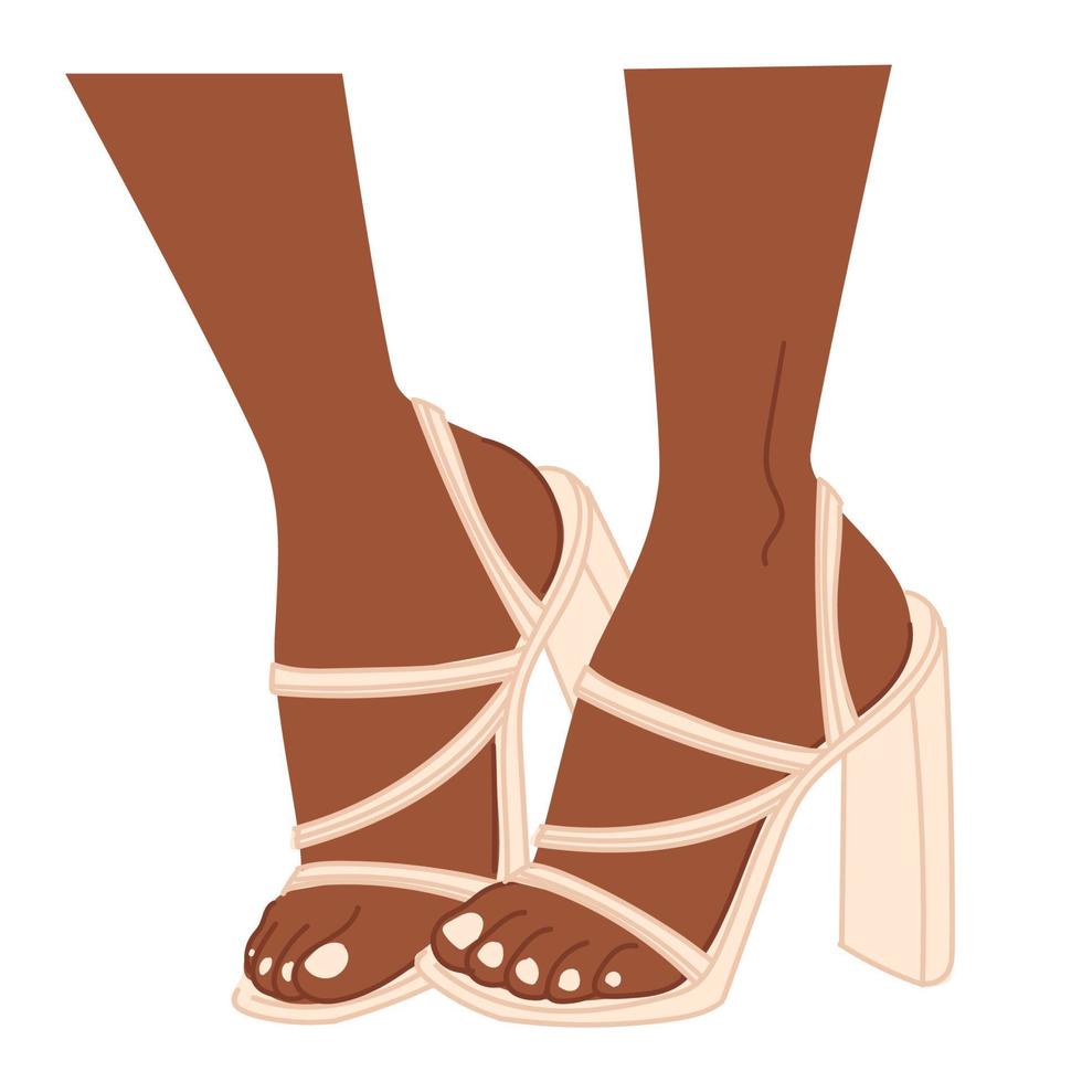 Fashionable and trendy shoes on heels for women vector