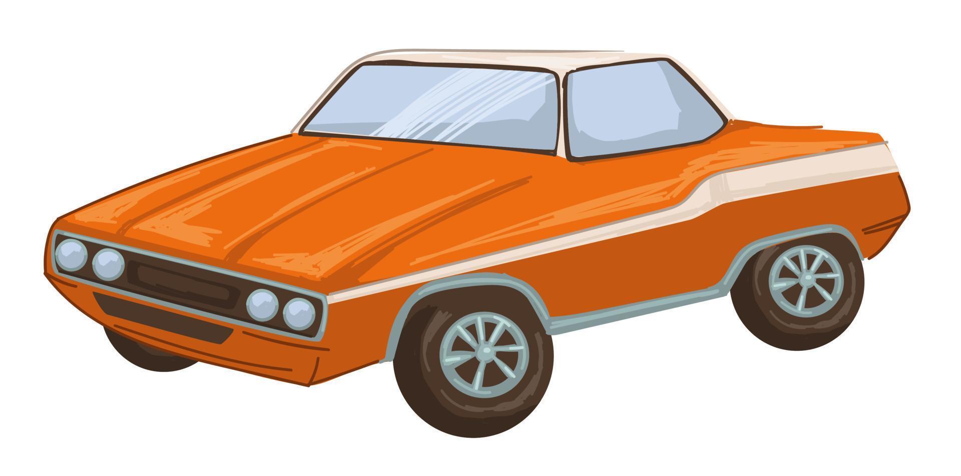 coche retro vintage de la década de 1970, transporte de la vieja escuela vector