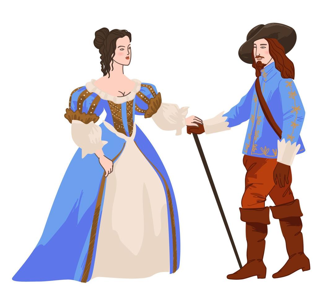 Queen or princess with knight and spear vector