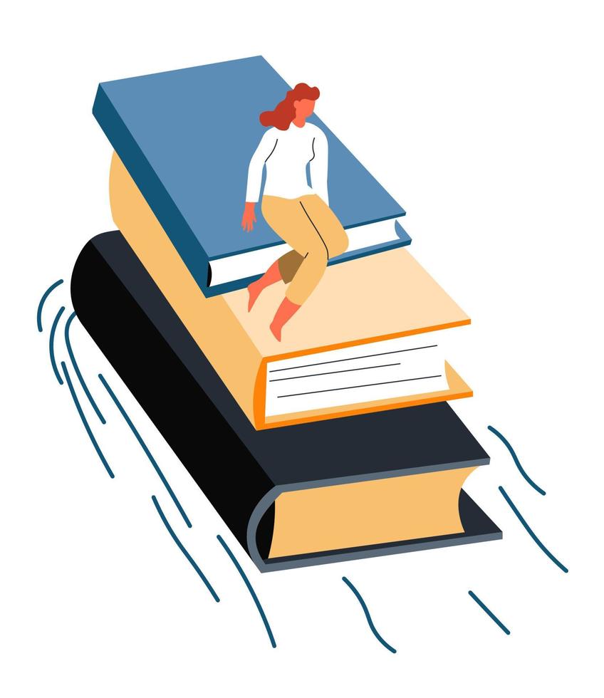 Obtaining knowledge and new skills from books 17794010 Vector Art at