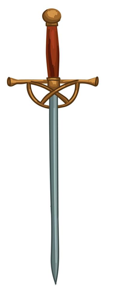 espada antigua con mango pesado y hoja afilada vector