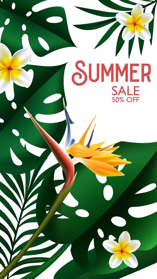 Summer Sale Tropical design FOR template banner vector