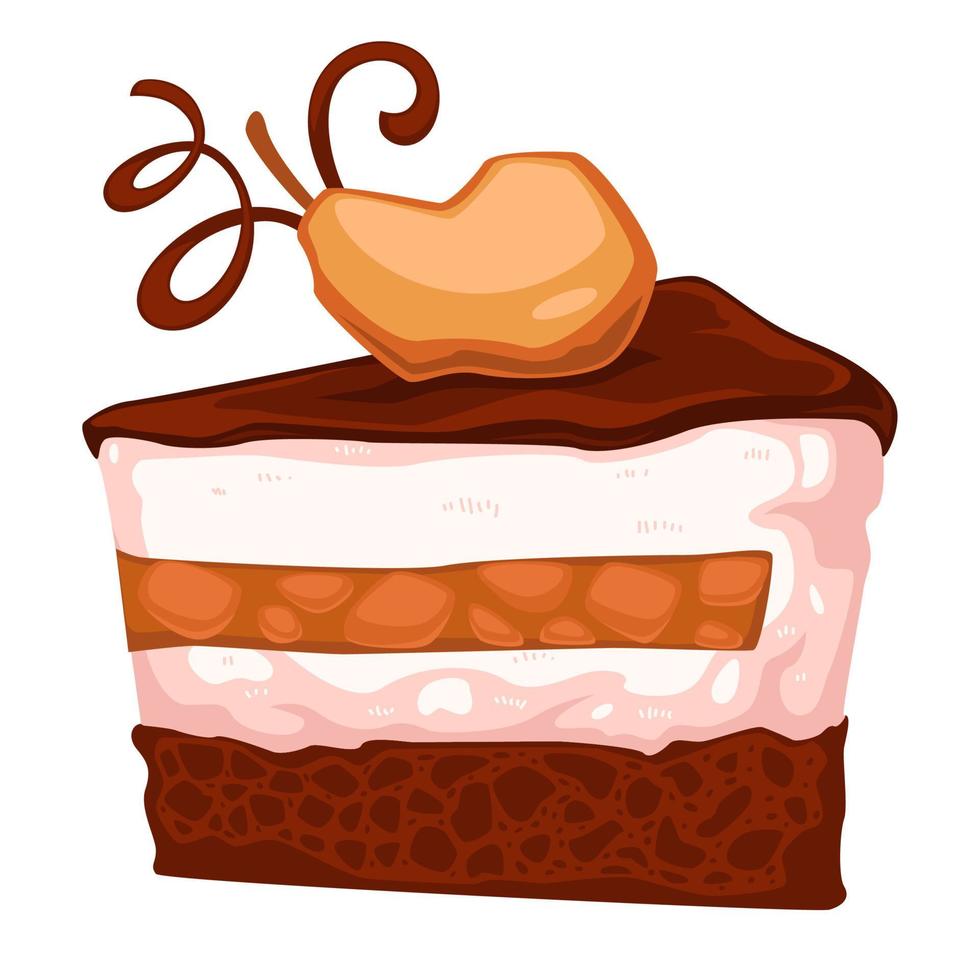 pastel horneado con pera, pastel de café con chocolate vector