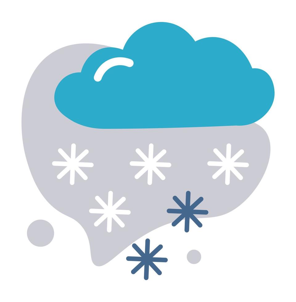 icono de pronóstico del tiempo de invierno con nubes y nieve vector