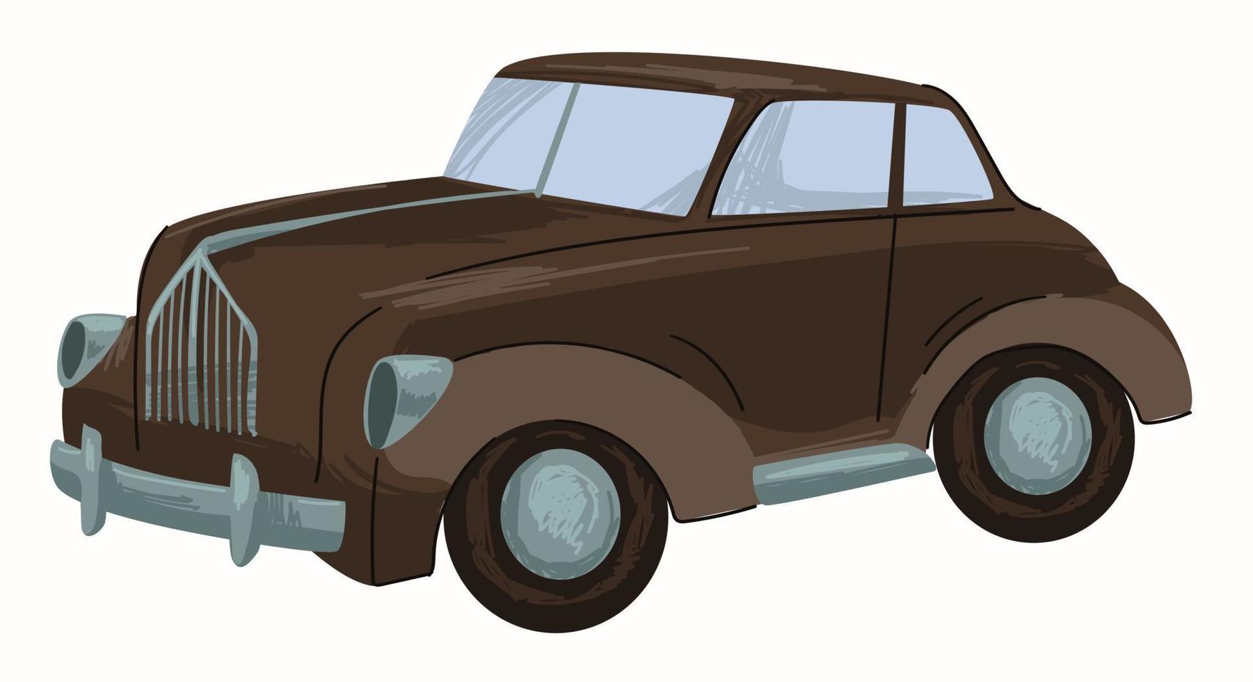 automóvil antiguo, vehículo retro americano negro vector