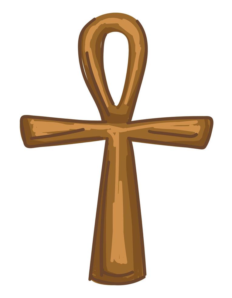 Ankh ancient egypt symbol of eternity, gold cross vector