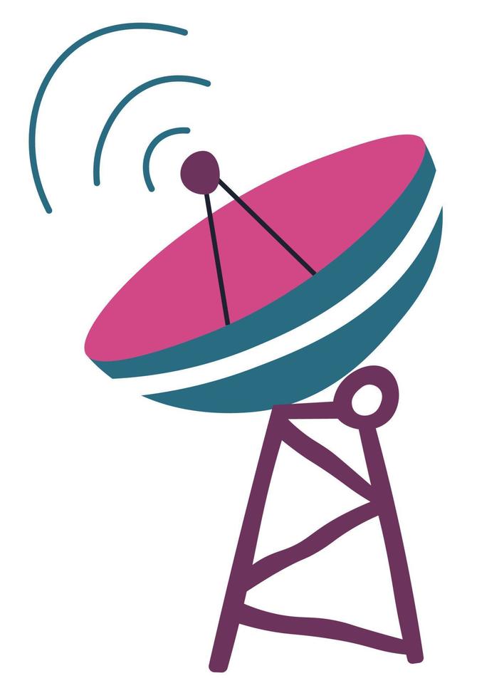 satélite artificial para red de telecomunicaciones vector
