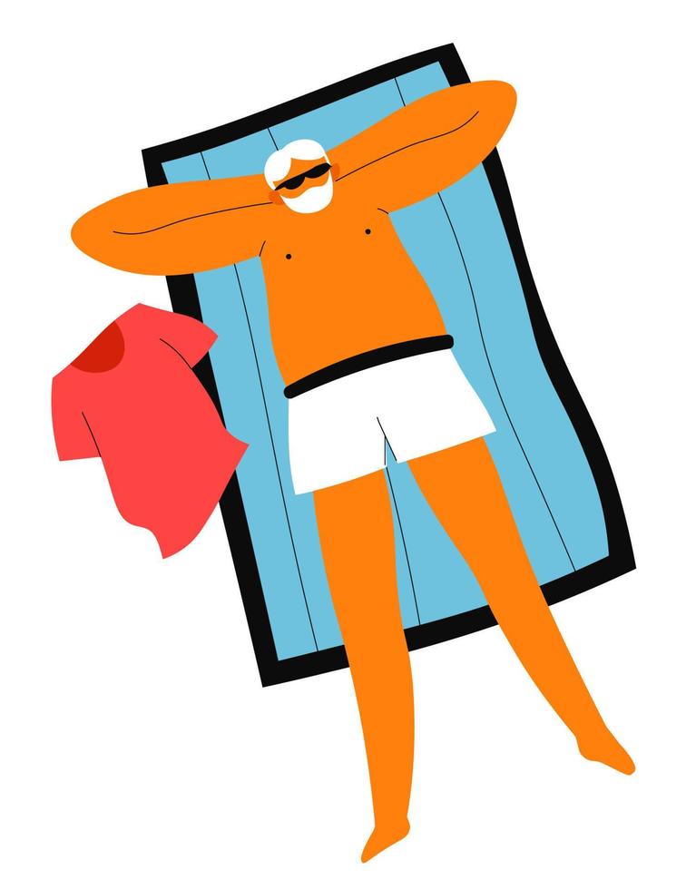 Summer vacations relax and joy, tanning on beach vector