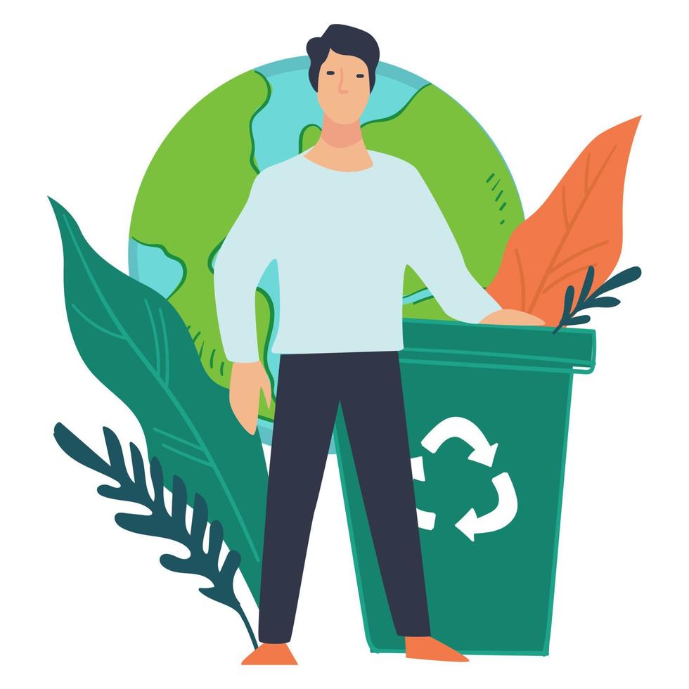 Ecological awareness, recycling of garbage vector