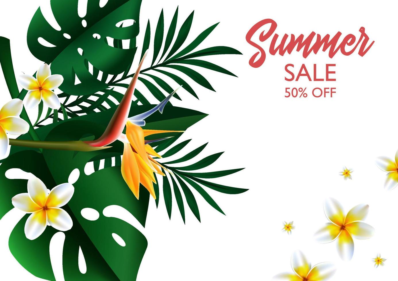 Summer Sale Tropical design OF template banner vector