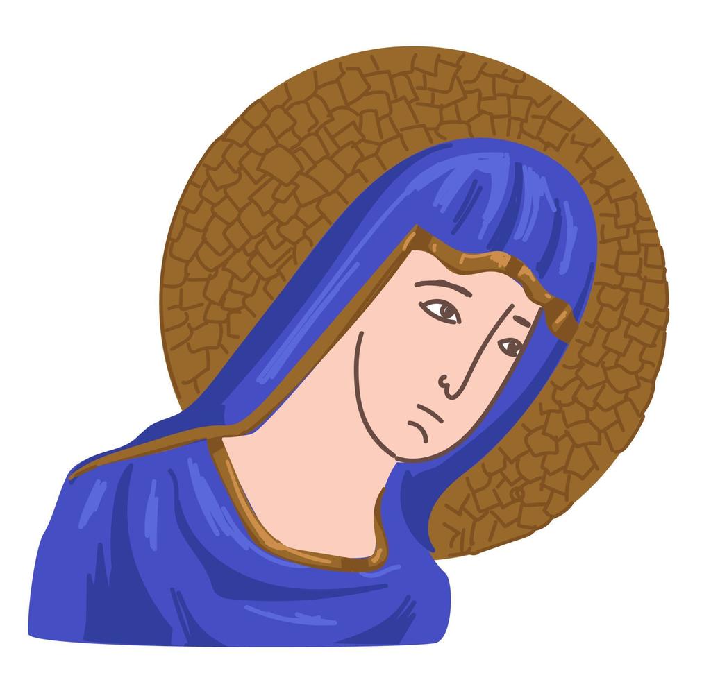 Christian icon of Virgin Mary, Christianity pray vector