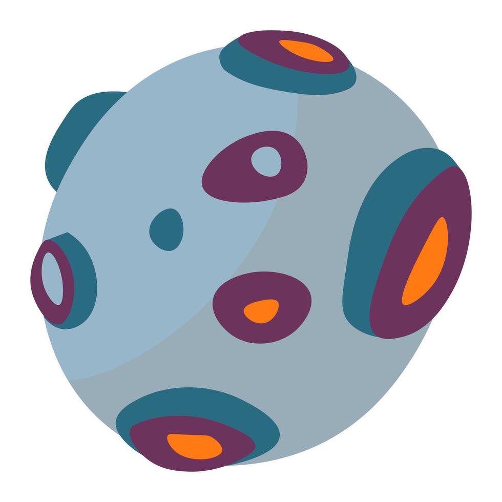 Moon surface with crates, planet celestial body vector