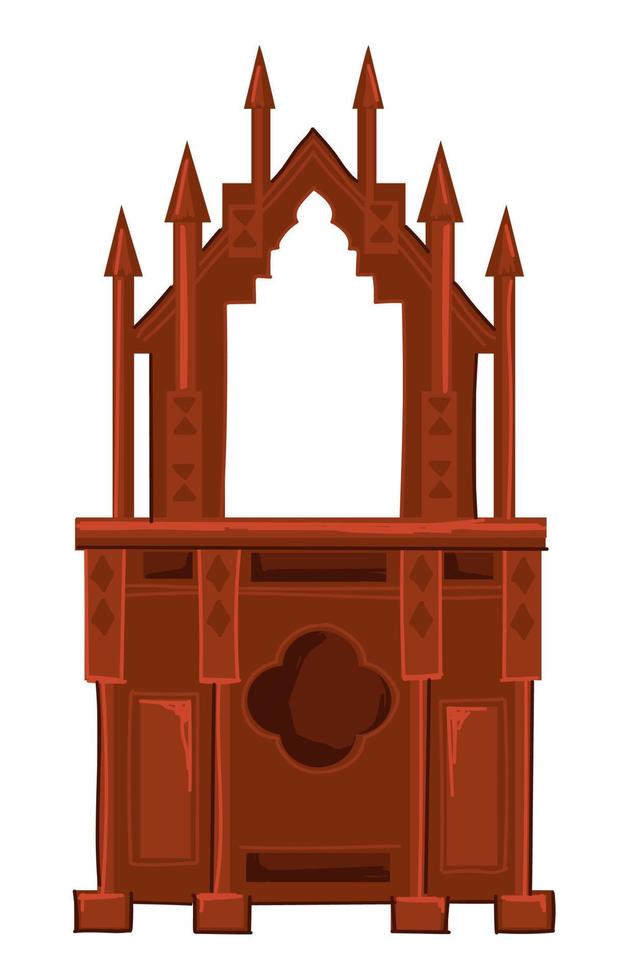 Altar or chair wooden furniture of medieval times vector