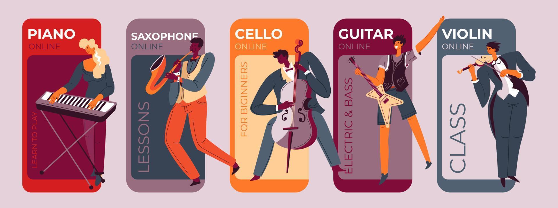 Online lesson music vector