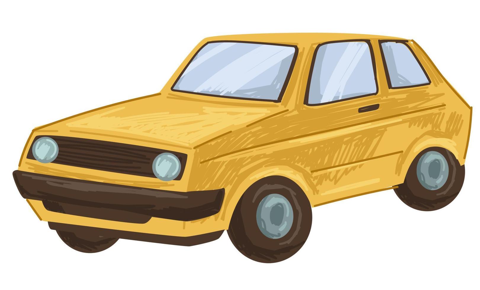 coche antiguo, transporte retro, automóvil de los años 80 vector