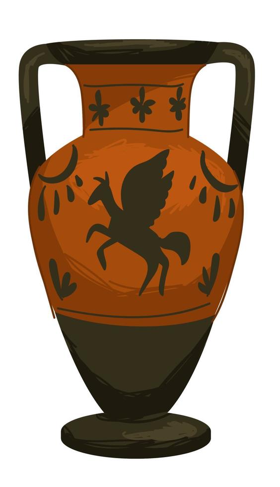 Greece antique culture and heritage, vase amphora vector