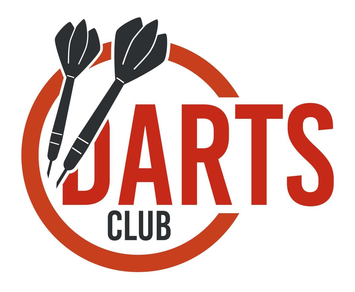 Darts club banner with arrows and inscription vector