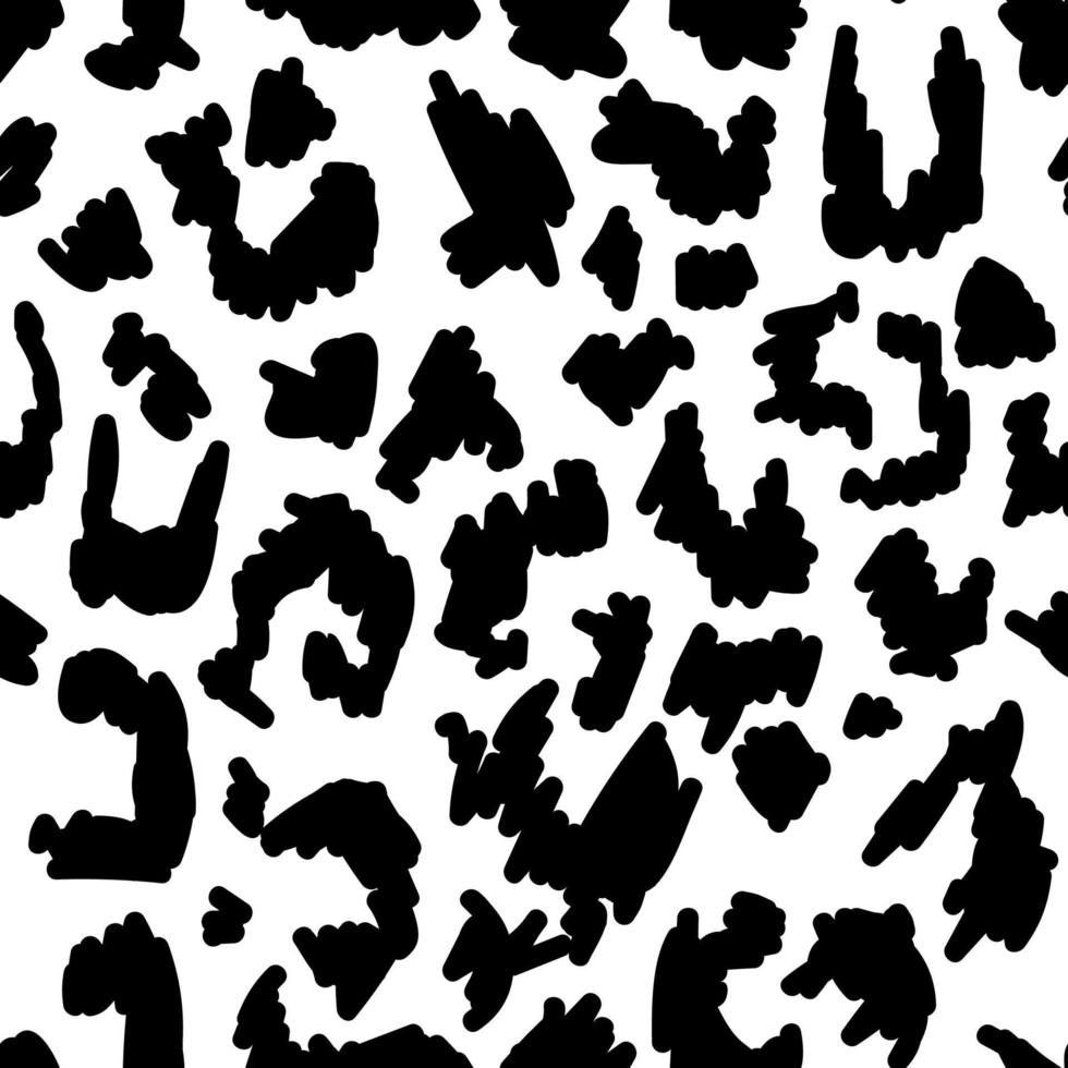 Abstract animalistic colorless seamless pattern vector
