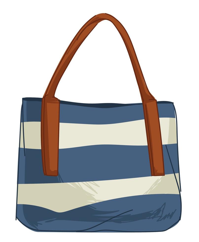 Hand bag in nautical style, fashionable accessory vector