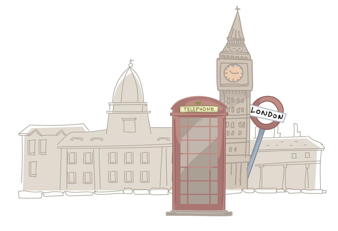 London cityscape, landmark of UK capital city vector