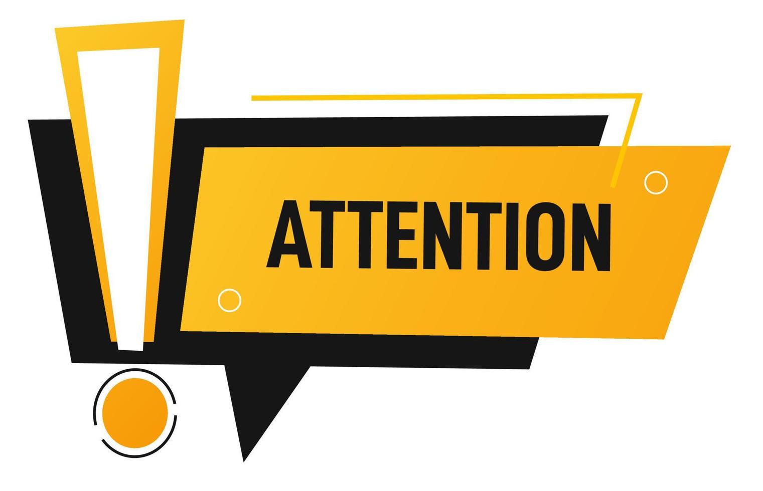 Attention banner with exclamation mark vector