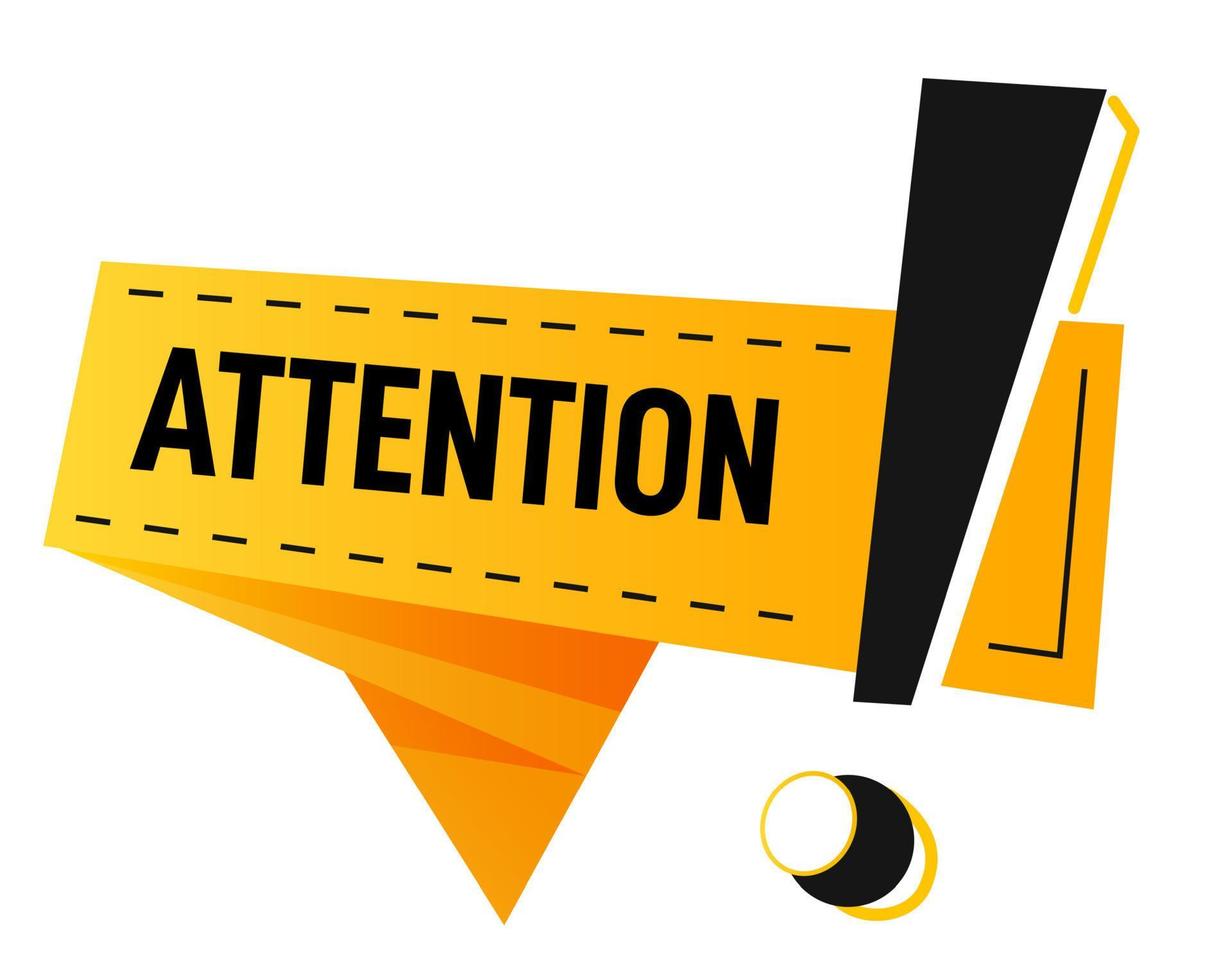 Attention sign with exclamation mark banner vector