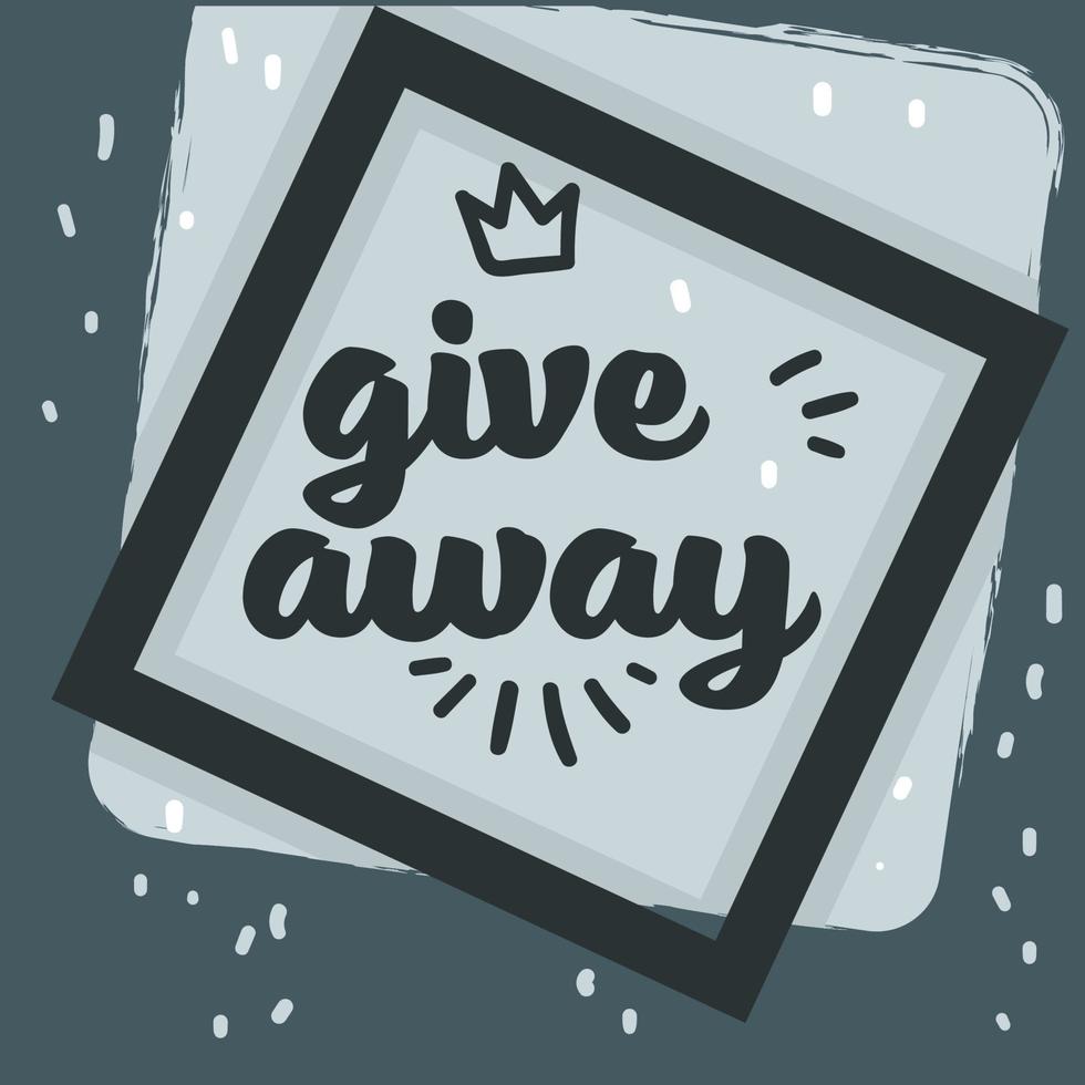 Giveaway banner or label with frame and crown vector