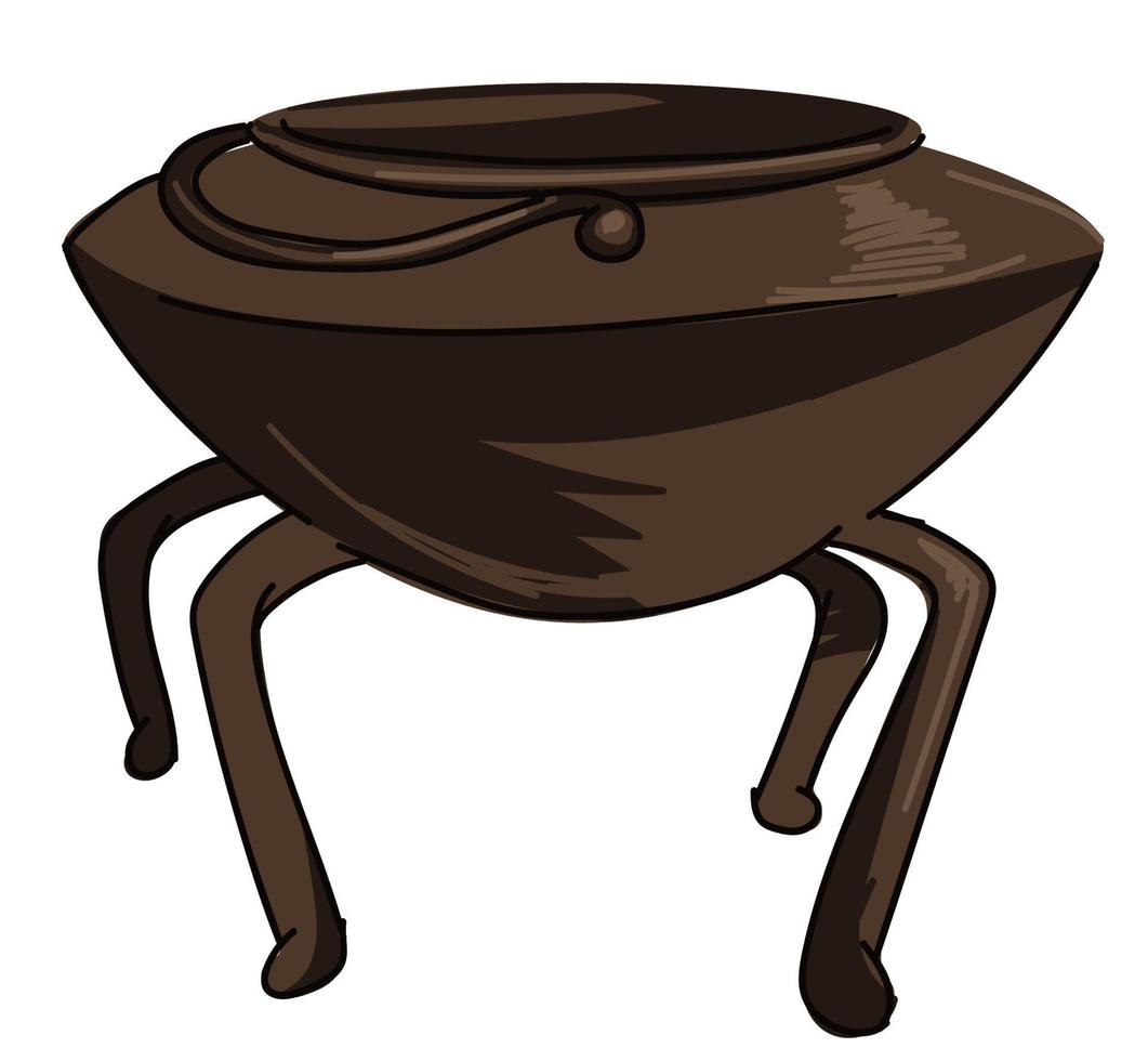 Cauldron for brewing, old kitchenware or casserole vector