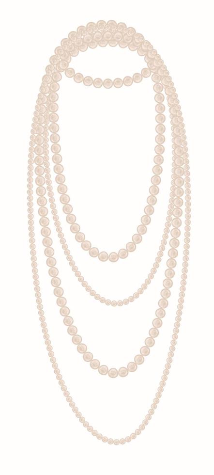 Vintage pearl necklace for women, accessories vector