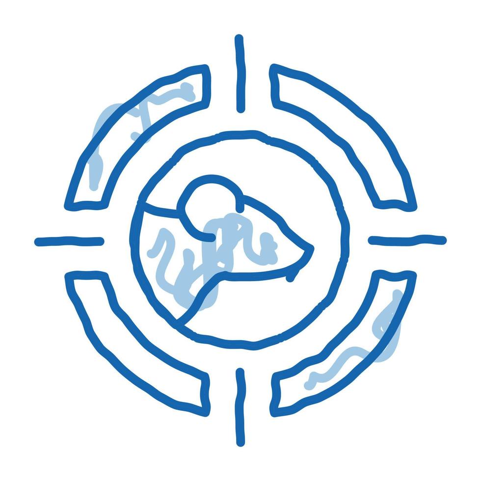 Mouse Target doodle icon hand drawn illustration vector