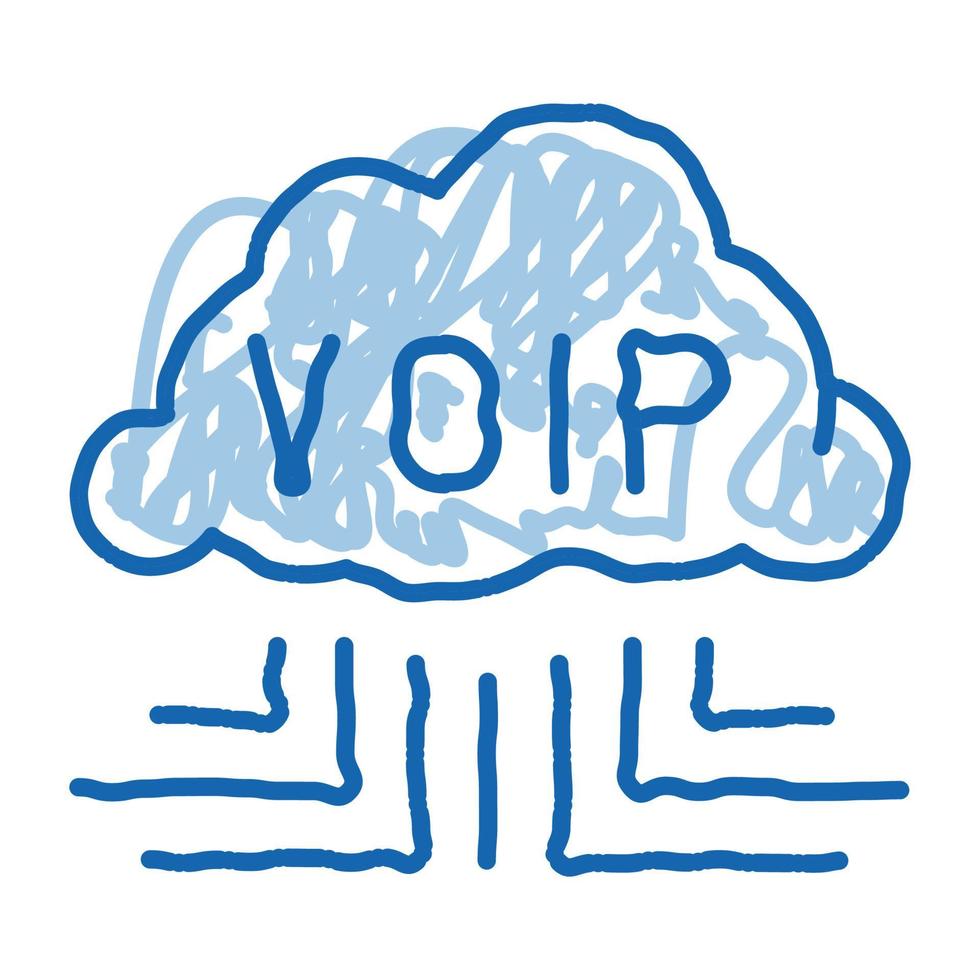 tecnología voip doodle icono dibujado a mano ilustración vector