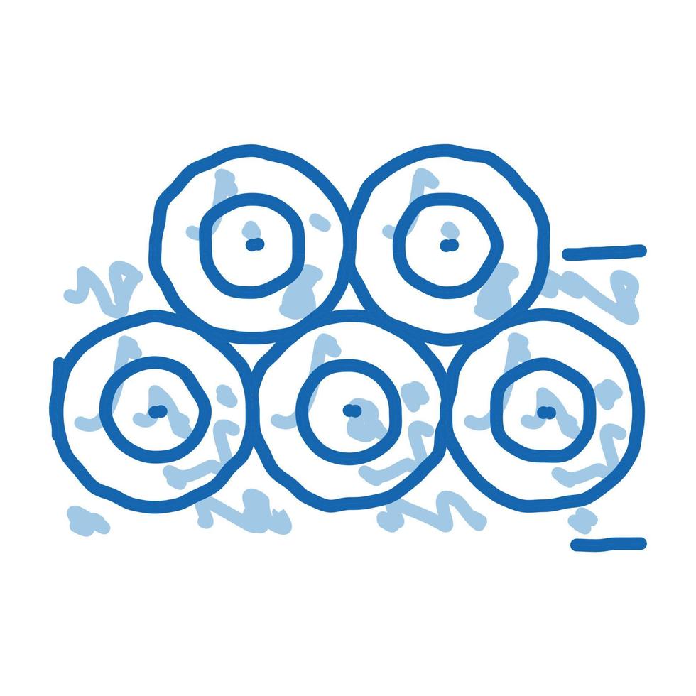 tree trunk pile doodle icon hand drawn illustration vector