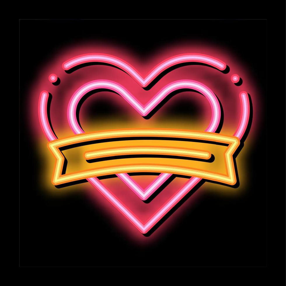 Tattoo Heart Form neon glow icon illustration vector