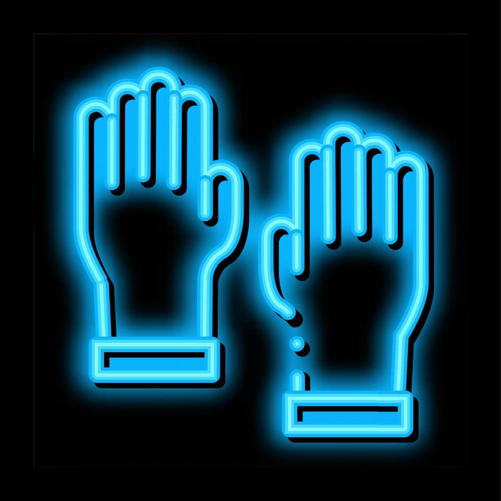 ilustración de icono de brillo de neón de guantes maestros vector