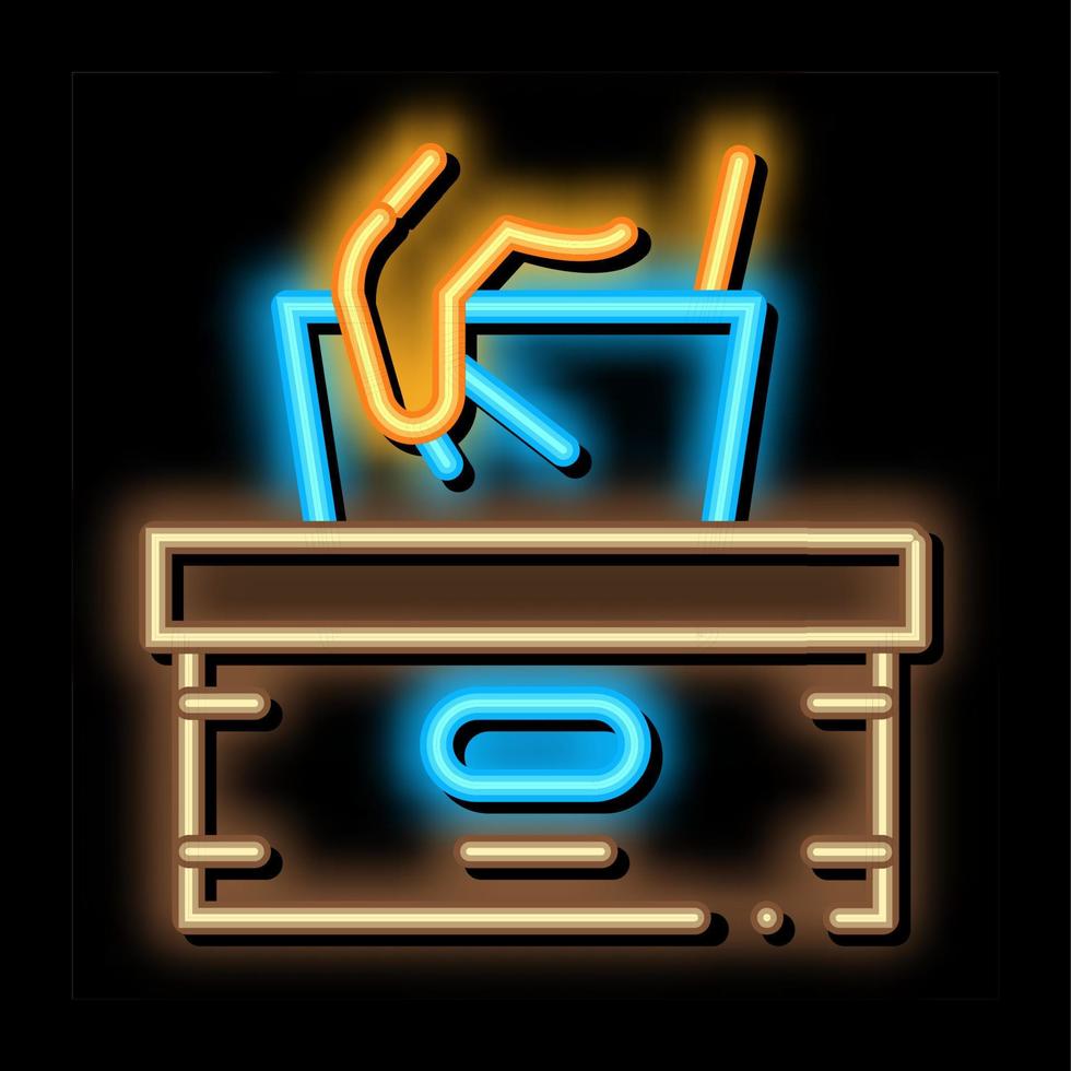 Napkins Box Hand neon glow icon illustration vector