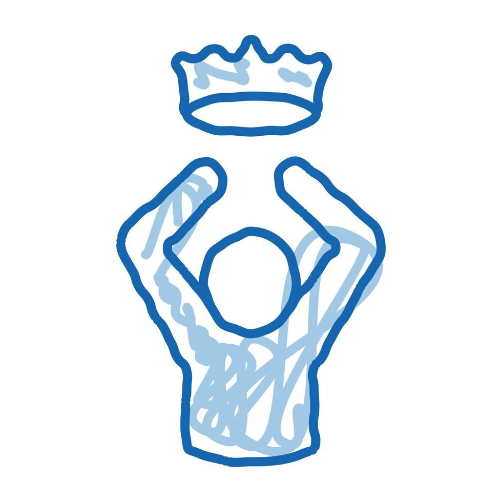 King Crown Human Talent doodle icon hand drawn illustration vector