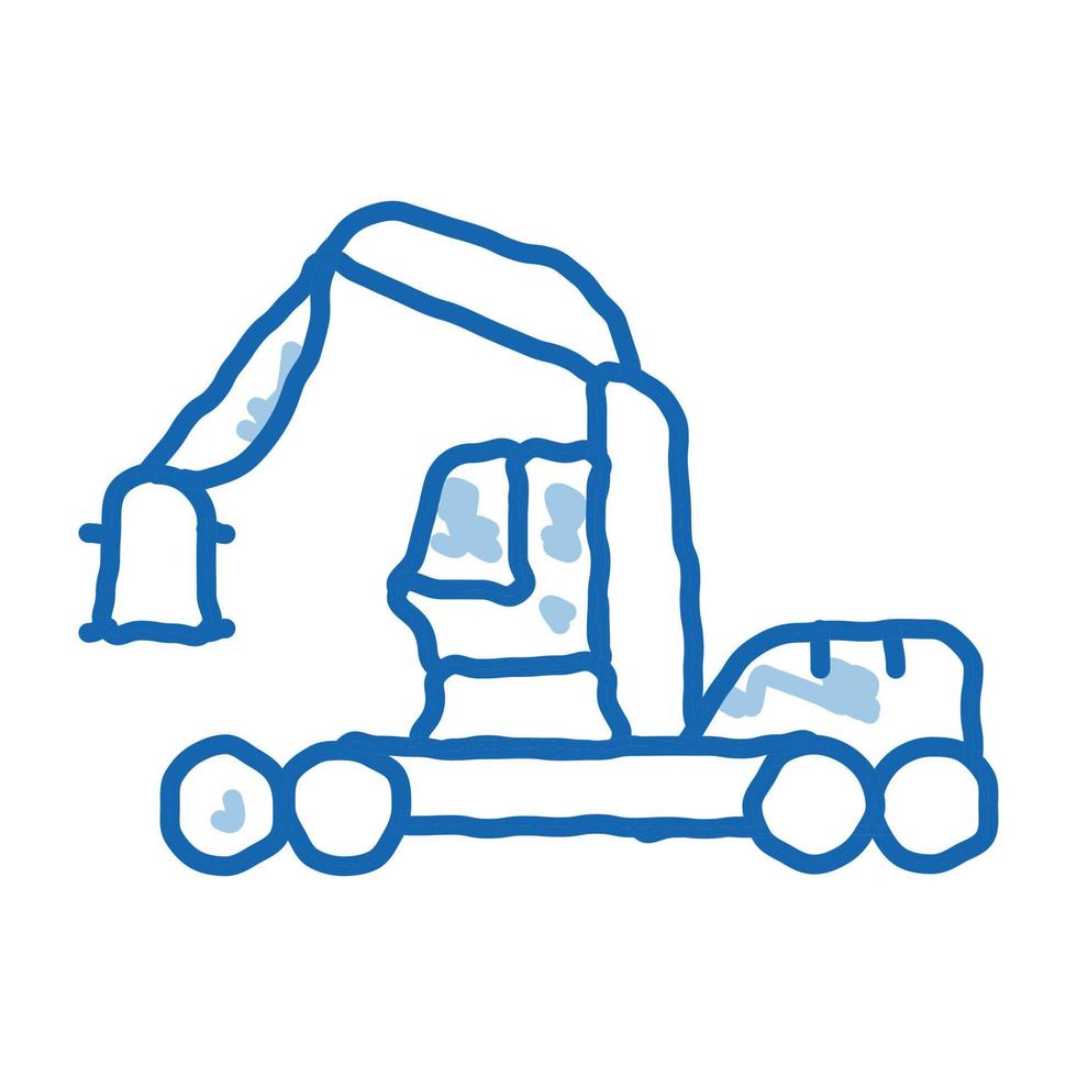 logging industry machine doodle icon hand drawn illustration vector