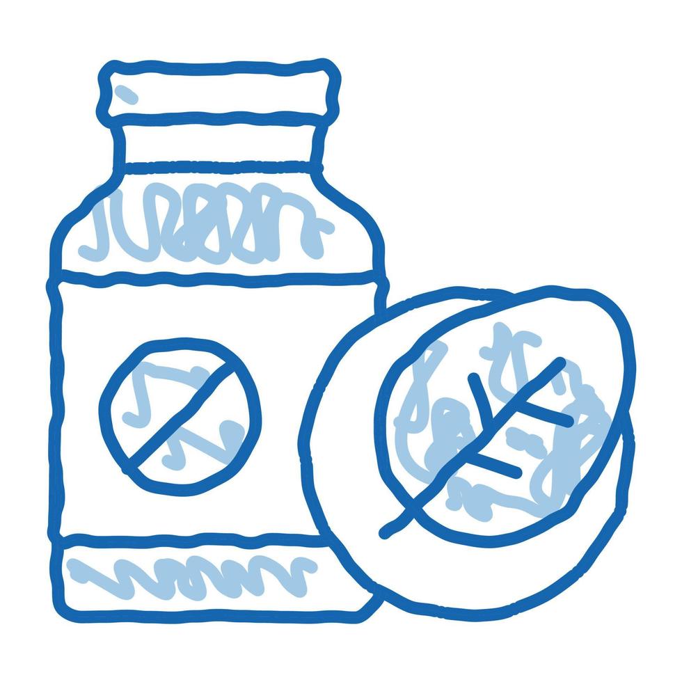 bio medicamentos suplementos doodle icono dibujado a mano ilustración vector