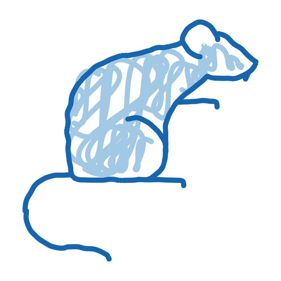 Rat doodle icon hand drawn illustration vector