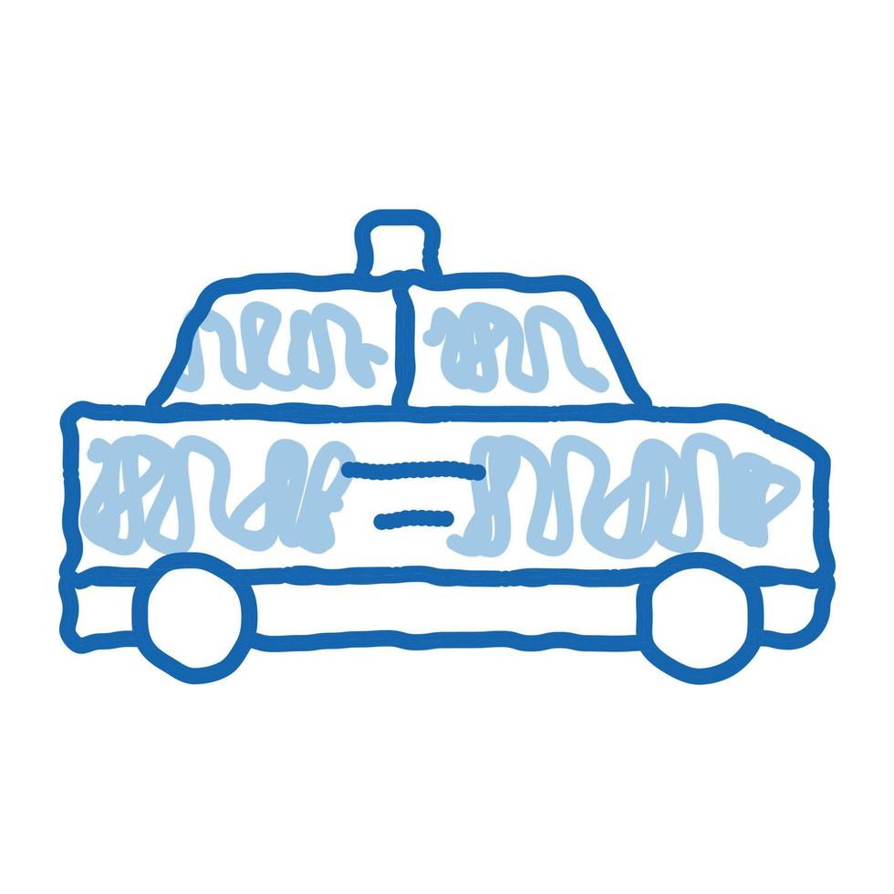Taxi Car Online doodle icon hand drawn illustration vector