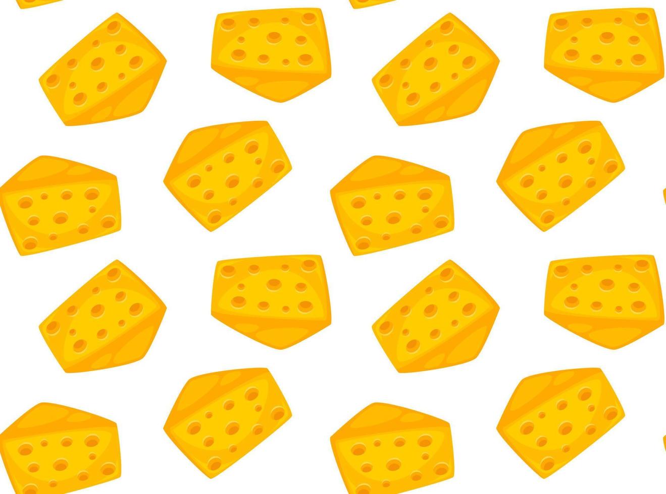 Tasty hard cheese pieces, seamless pattern print vector