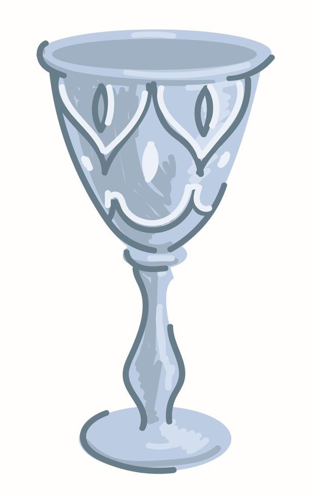 Crystal goblet with ornaments and decorations vector