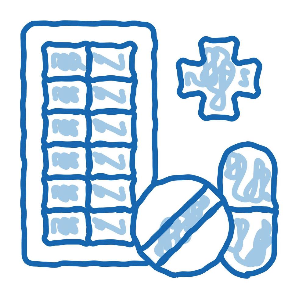 Pharmacy Biohacking doodle icon hand drawn illustration vector