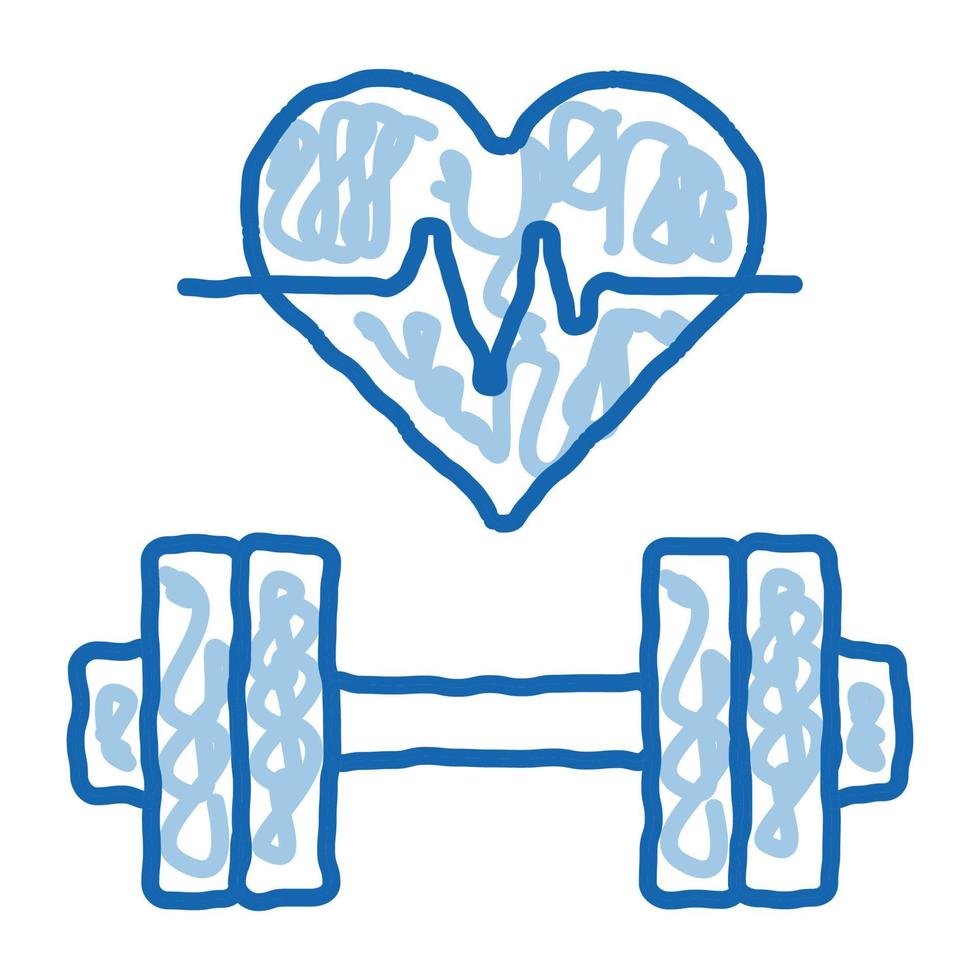 cardio entrenamiento biohacking doodle icono dibujado a mano ilustración vector