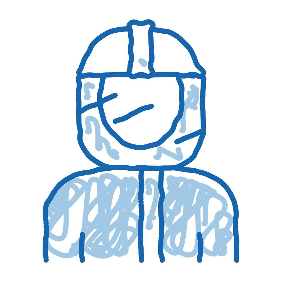 Protective Suit and Mask Metallurgical doodle icon hand drawn illustration vector