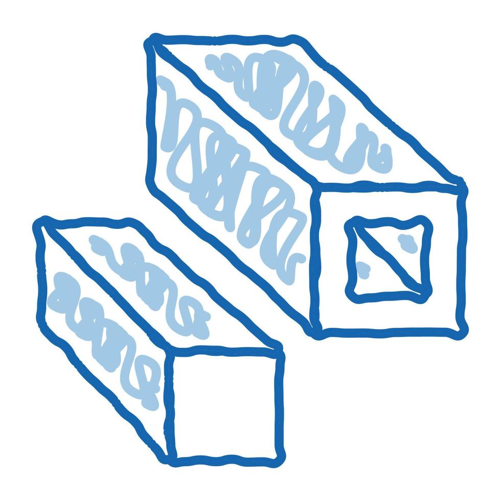 Square Tubes Metallurgical doodle icon hand drawn illustration vector