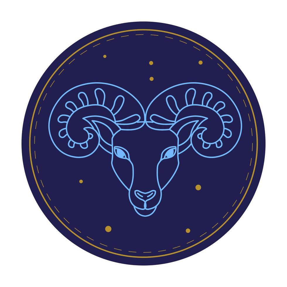 Aries astrological sign, horoscope zodiac symbol vector