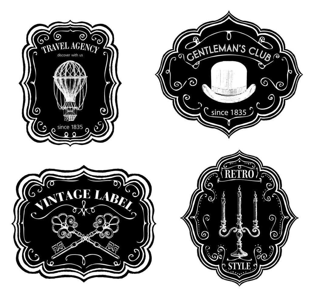 Vintage labels or stickers, royal gentlemen club vector