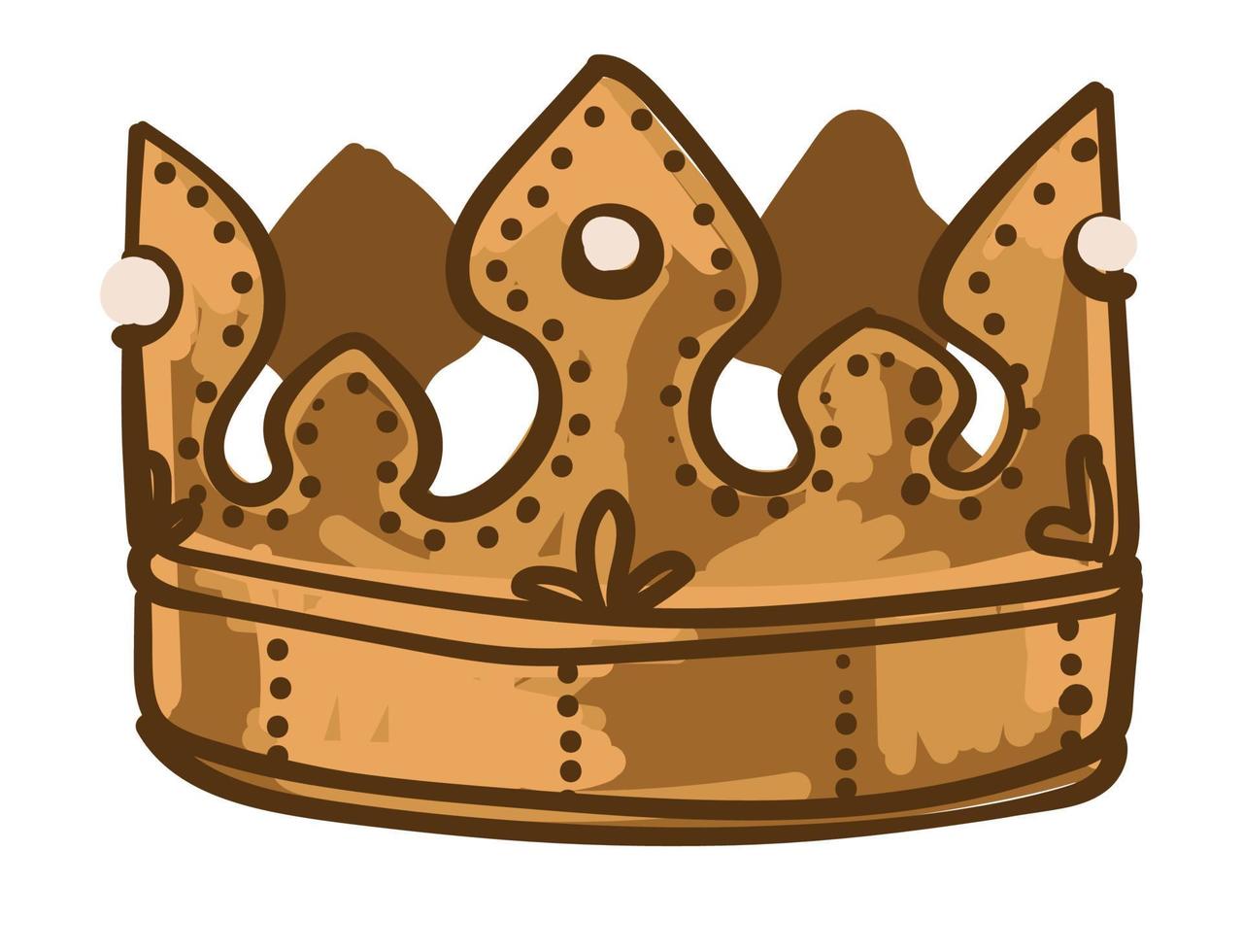 Golden crown for king or queen, royalty symbol vector