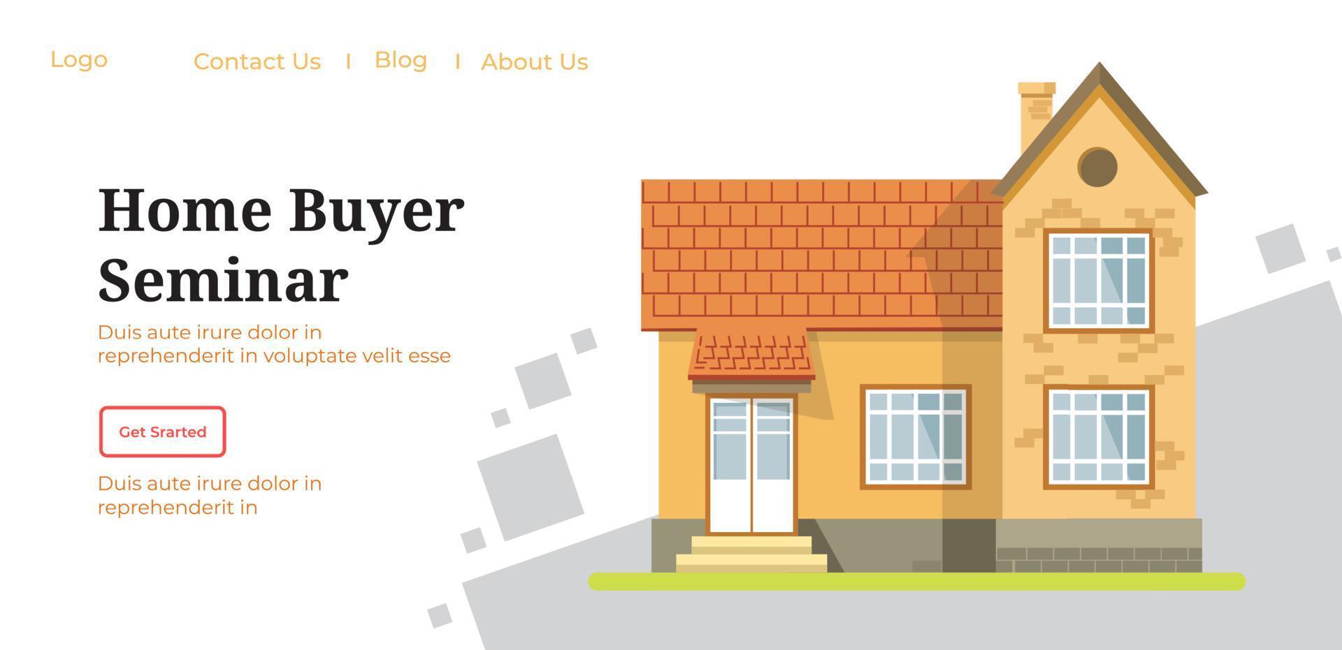 Home buyer seminar, website or page for lessons vector